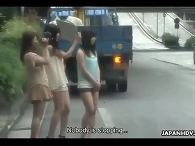 Japanese teens, Shiori, Nozomi and Yuuko, uncensored